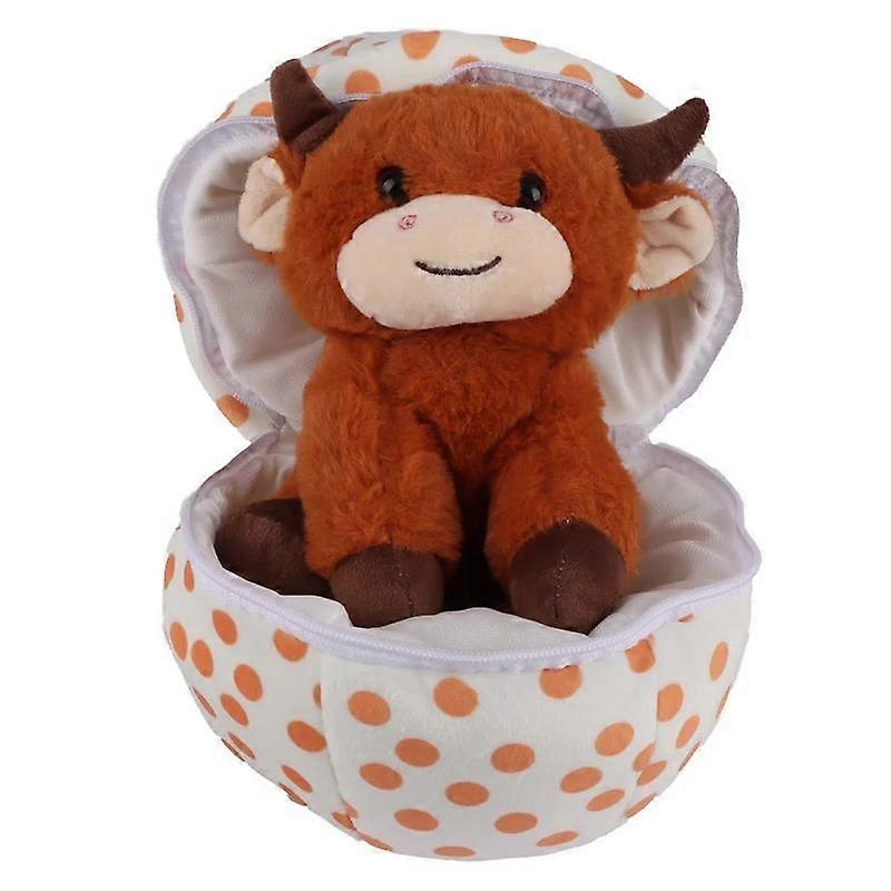 8styles Eggshell Series: 2-in-1 Animal Nest Plush Toys - Salamander, Raccoon, Unicorn, Little Yellow Duck Plush Toys - Polka Dot Animal Hide