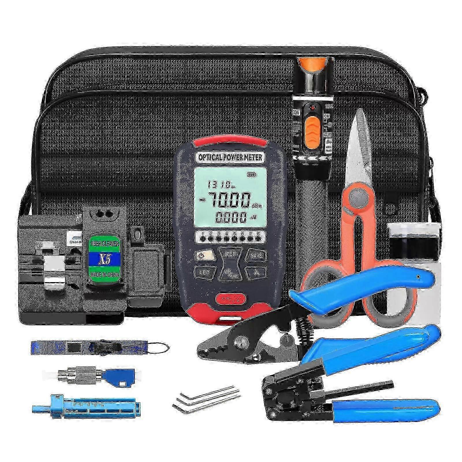 Professional FTTH Fiber Optic Kit with Power Meter, Fault Locator & Cleaver Tools