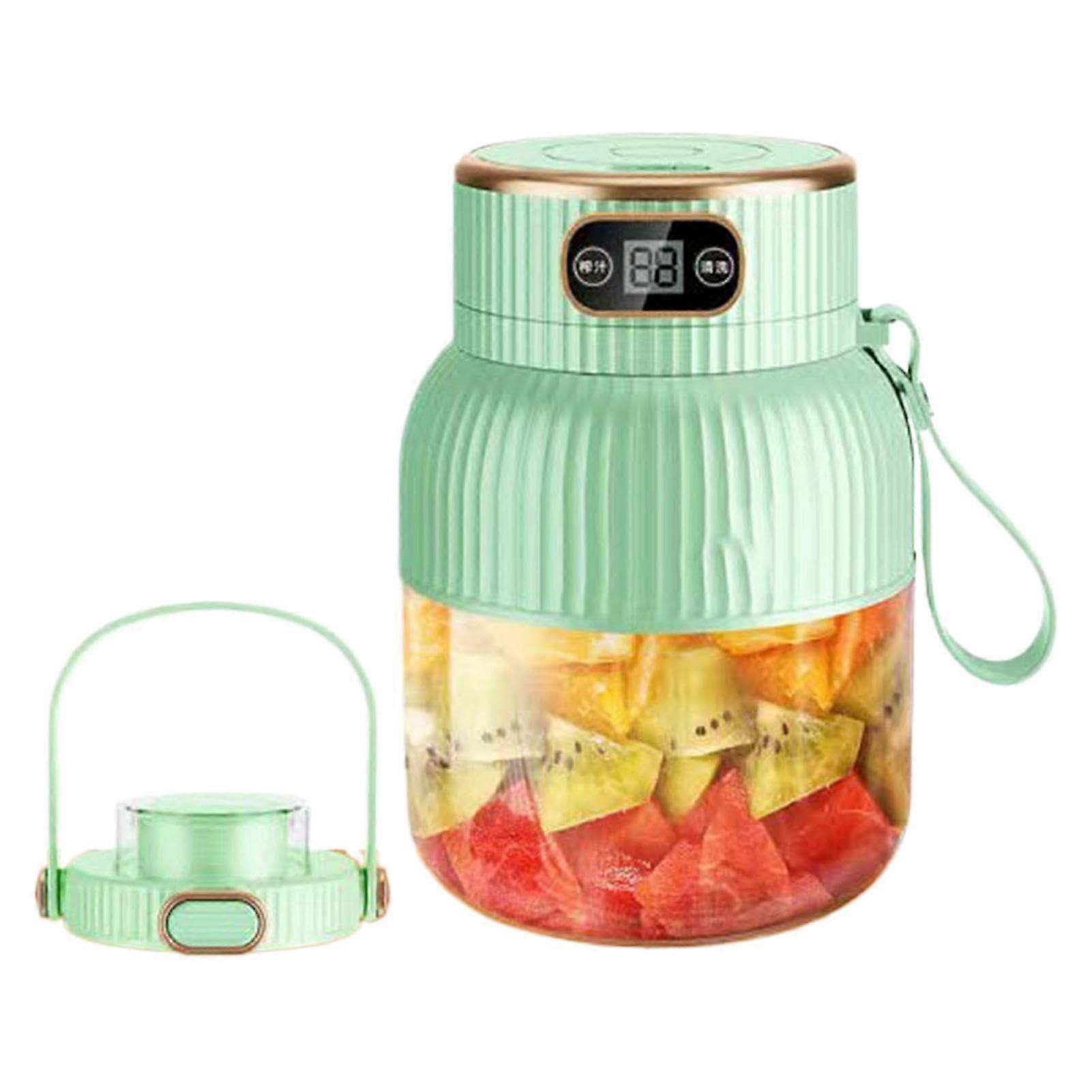 Rechargeable Juicer Blender | Food Mixing Machine For Smoothies | Large Capacity Green Single Cup With Double Lid