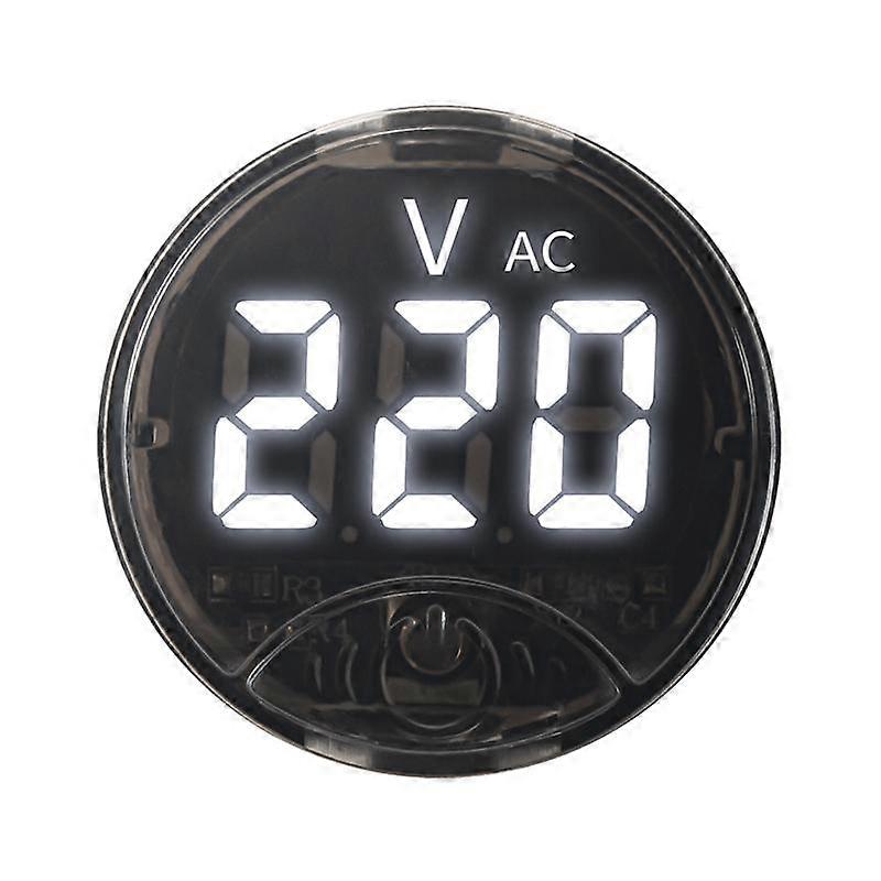LED Digital Display Voltage Meter White AC 65-265V