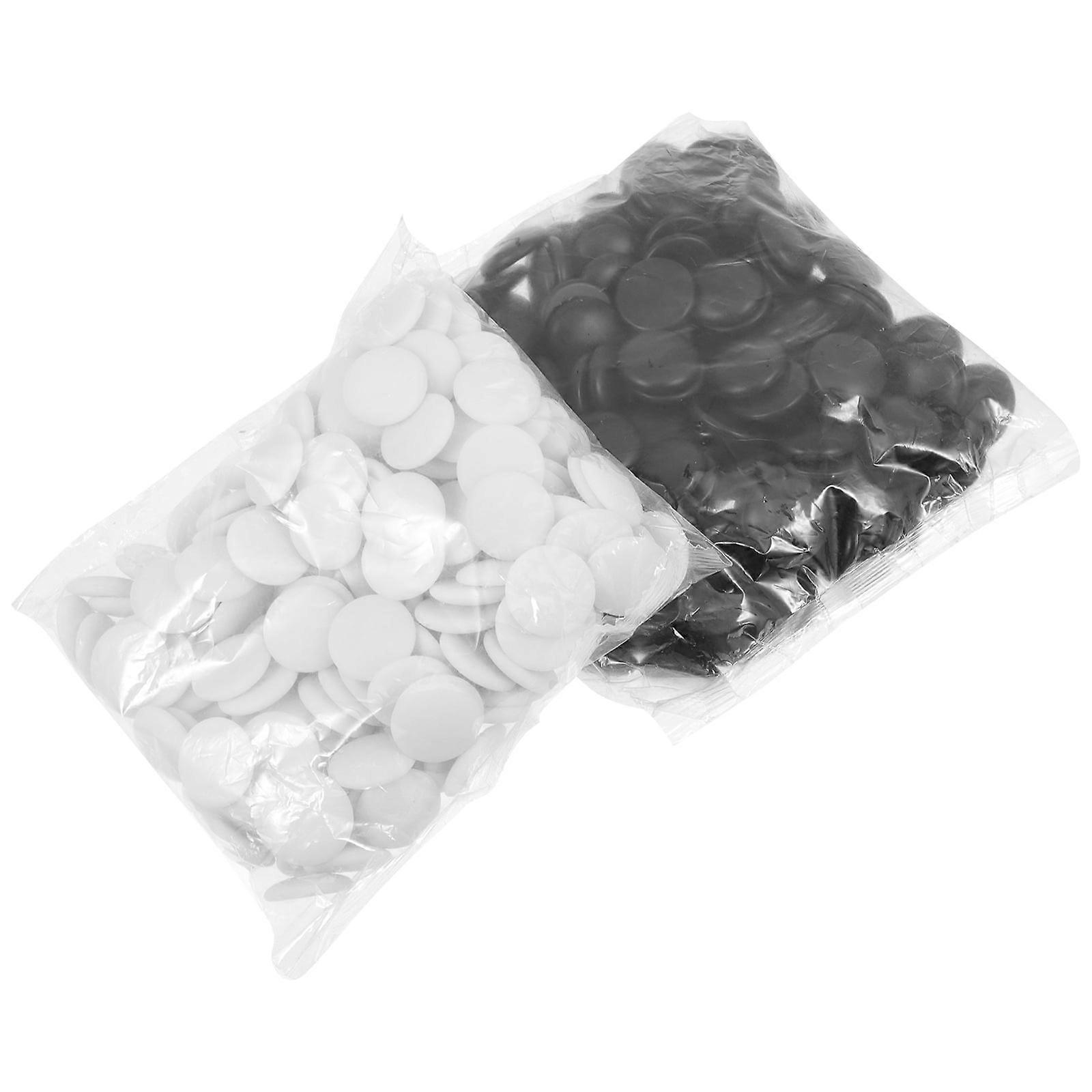 2 Bags Ceramic Flat Beads Chess Stone Piece Mini White Ceramics