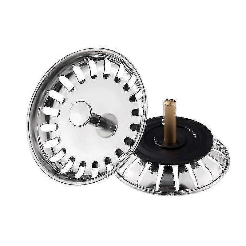 2 st Diskbänkspropp Diskbänk Filter Rostfritt stål Badrum Handfat Stopper Badrum Handfat Filter, universal Sink Stopper (79mm)