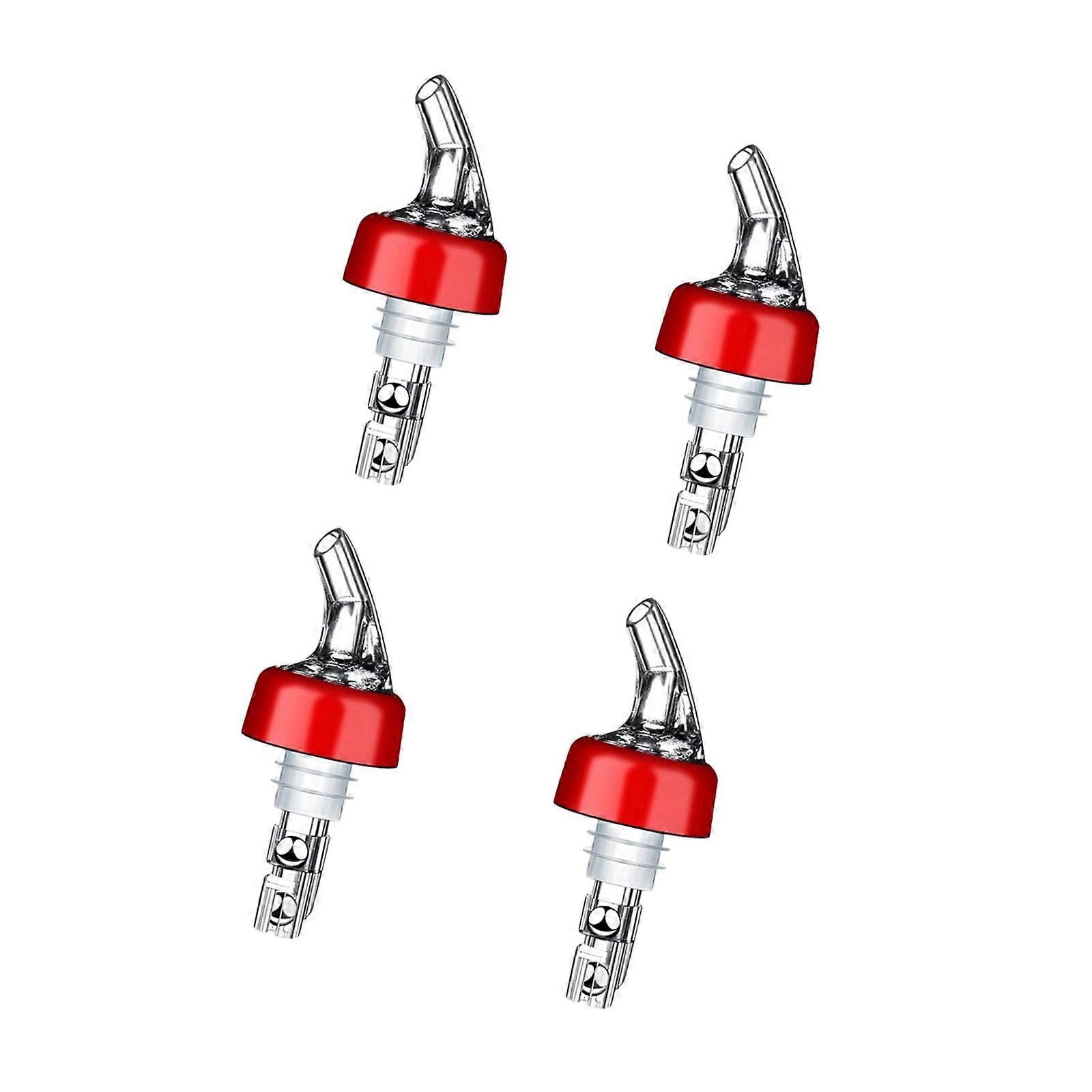 Modern Wine Aerator Tool With Steel Ball Mechanism Accurate Measurement Drip Frees Pour Spout Liquid Pourer  Red