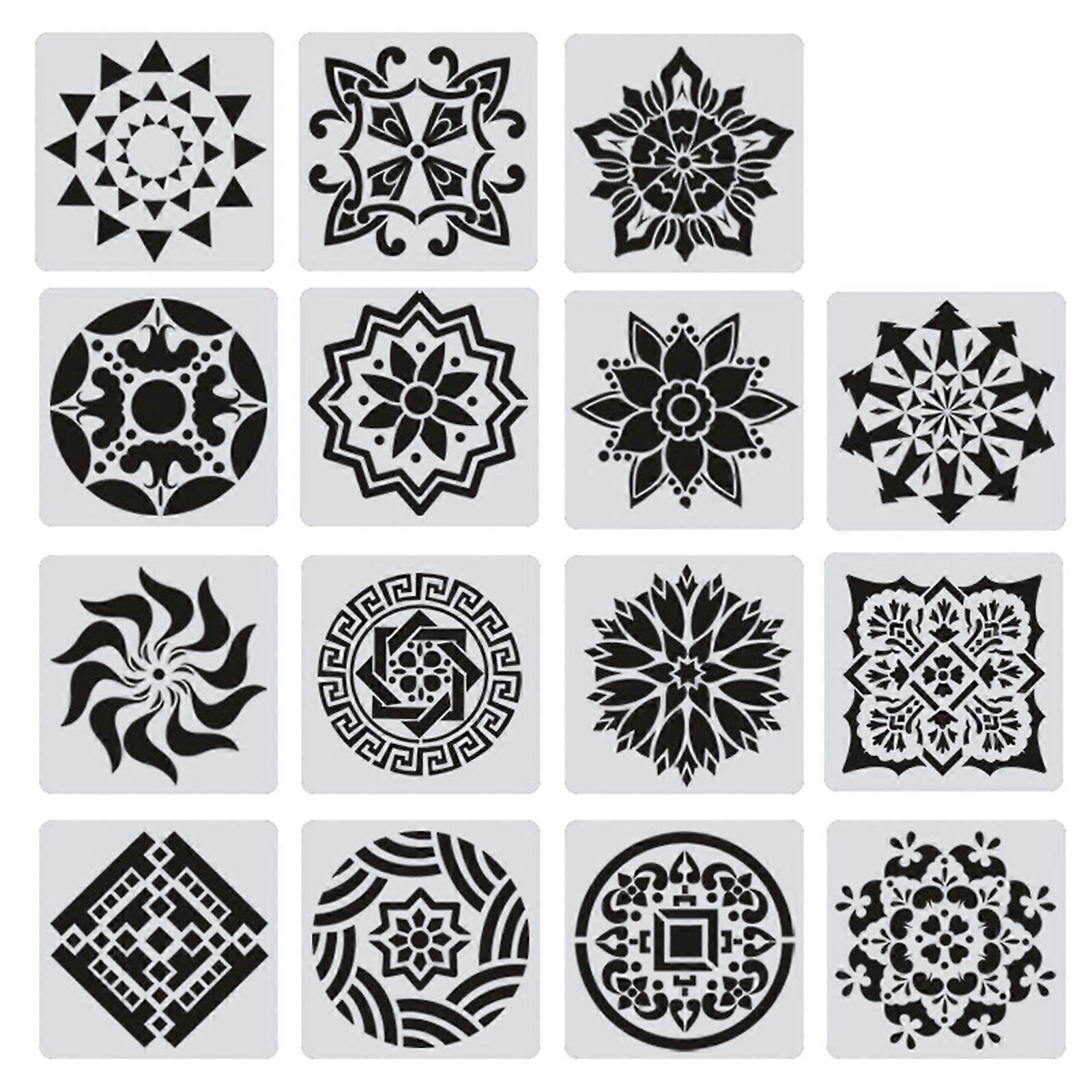 Portable Mandalas Art Stencils For DIY Crafting Creative Projects Lightweight PET Template With Multiple Design Option Multicolor
