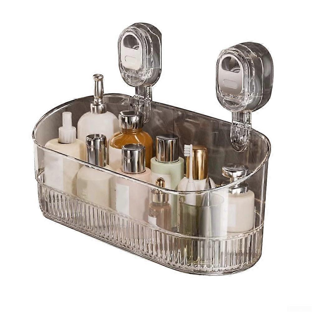 Suction Cup Shelf for Bathroom and Kitchen Use, Transparent Design, Easy Installation, Hygienic and Space-Saving Solution