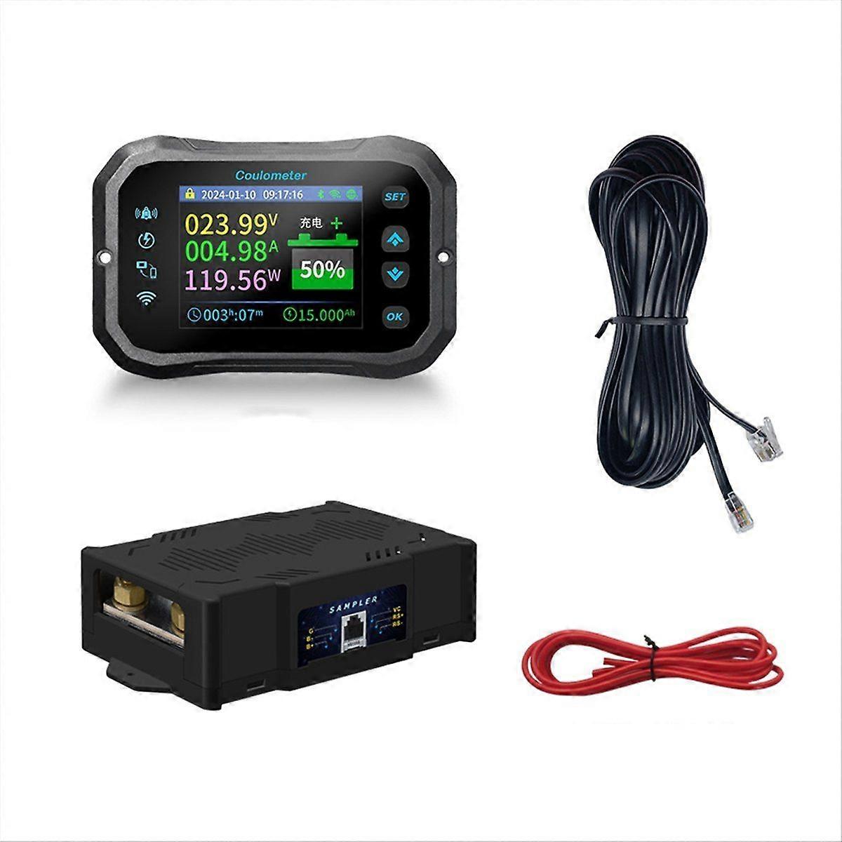 WiFi Coulomb Meter RV Battery Monitor Capacity Indicator Tester Power Volt-Ammeter for All Batteries 0-600A