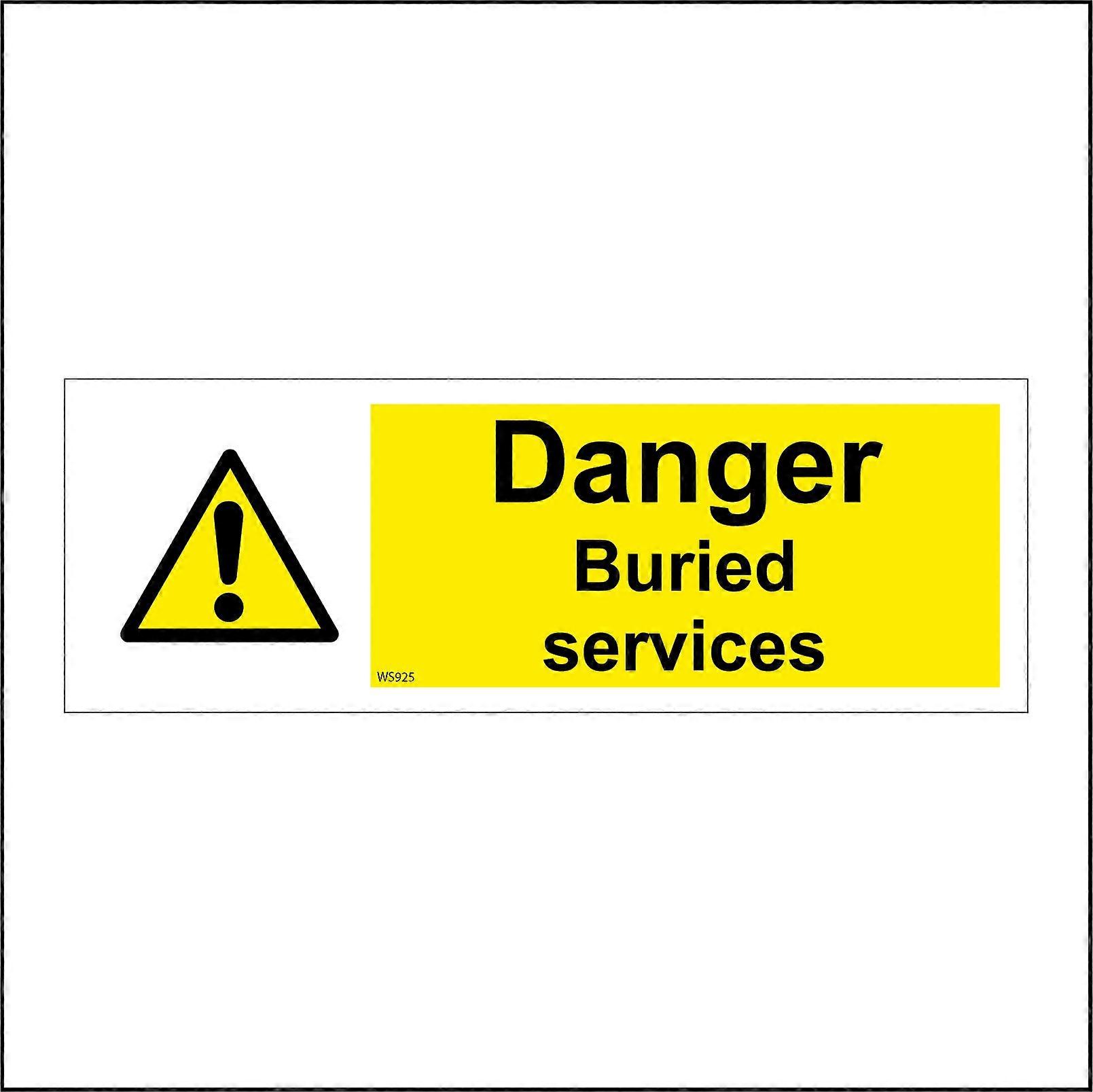 WS925 Danger Buried Services Sign with Triangle Exclamation Mark
