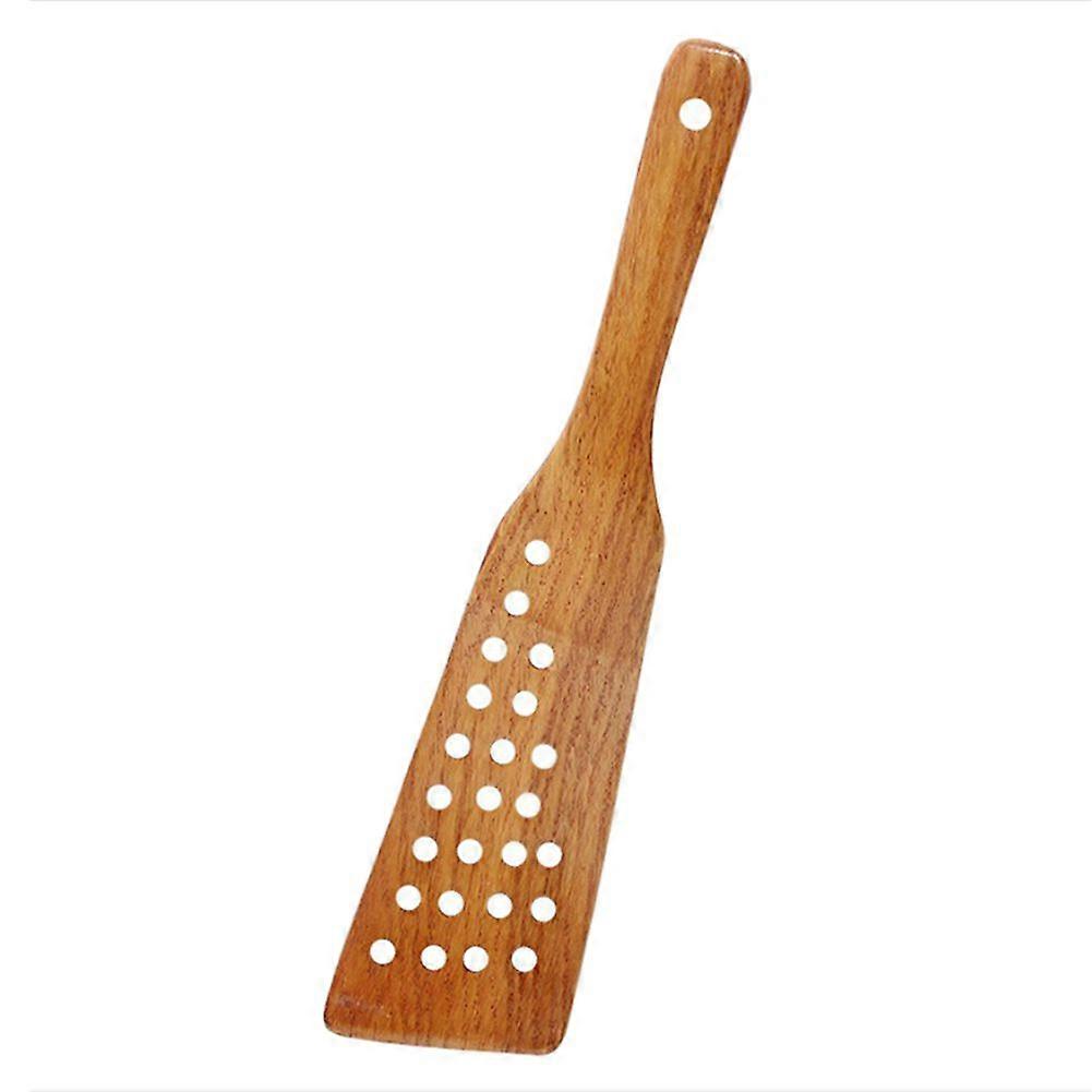 24 Hole Wooden Slotted Spatula, Compatible with Nonstick Cookware, Wok Spatula for Eggs, Fish Flipper Set
