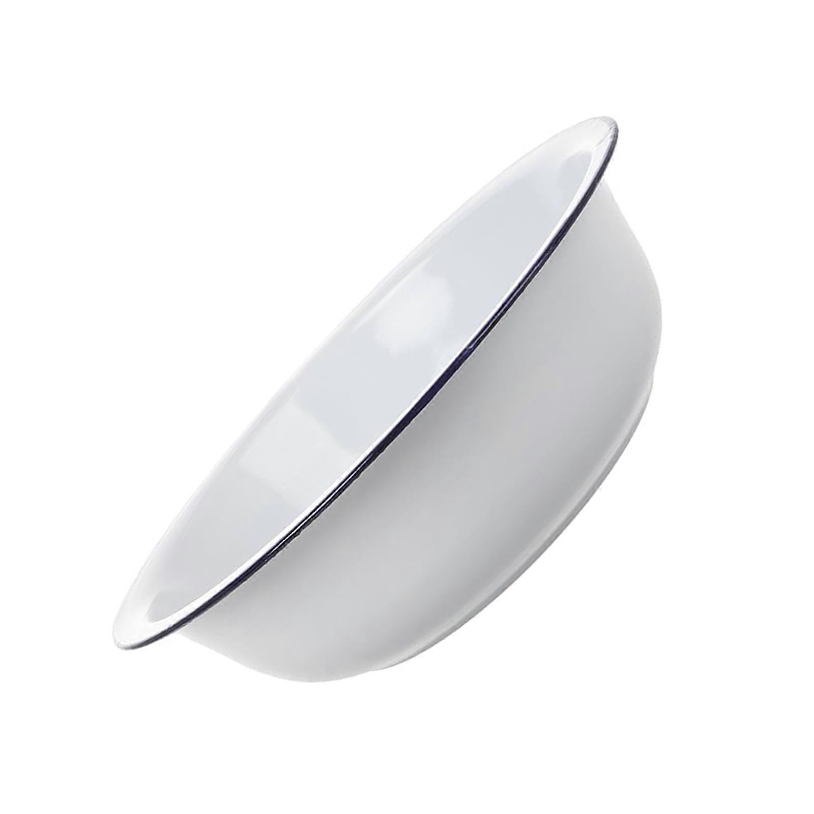 Enameled Mixing Bowl Enamelware For Food Blending Serving And Countertop Display White Washing Basin Multicolor