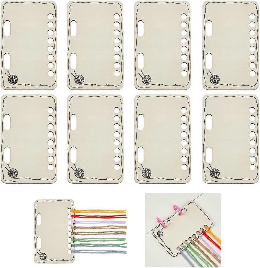 10Pcs Temperature Blanket Planner Blanket Knitting Shade Card Reusable Temperature Blanket Color Chart Wood Crochet Organizer Chart for Yarn Crochet A