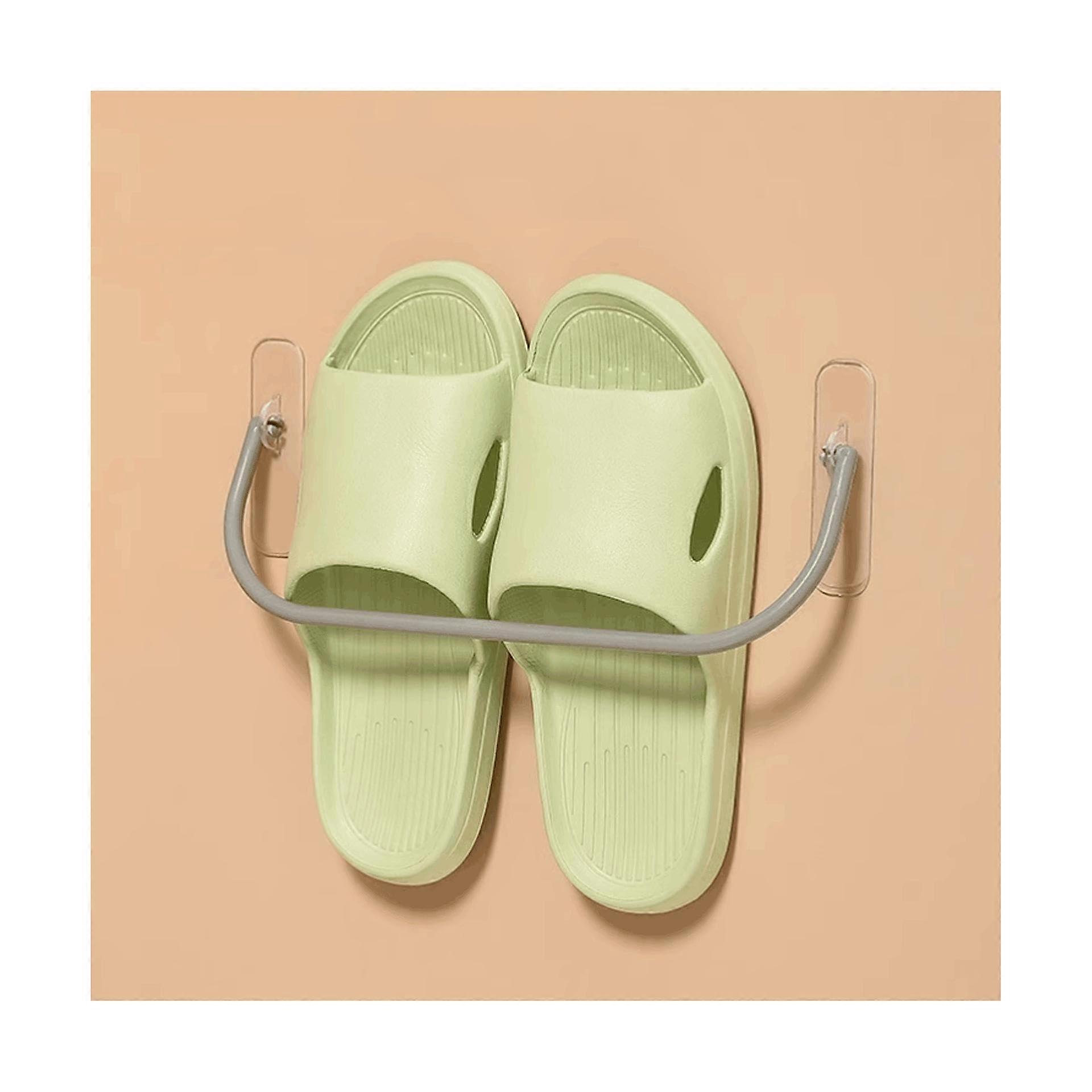 Wall Mounted Plastic Shoe Rack with Adjustable Angle Slots for Bathroom Space Saving Gray