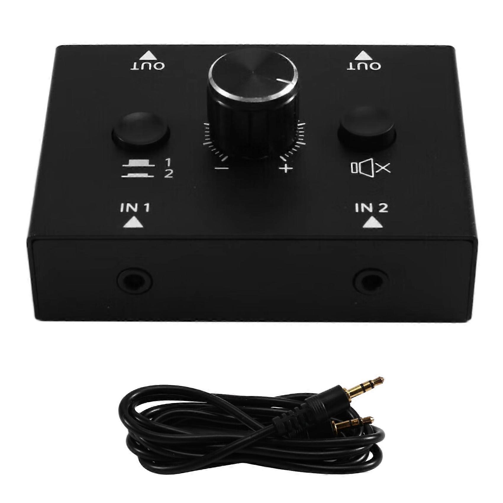 Audio Switch Selector with 3.5 mm Jack Audio Switch 2 Inputs 1 Output