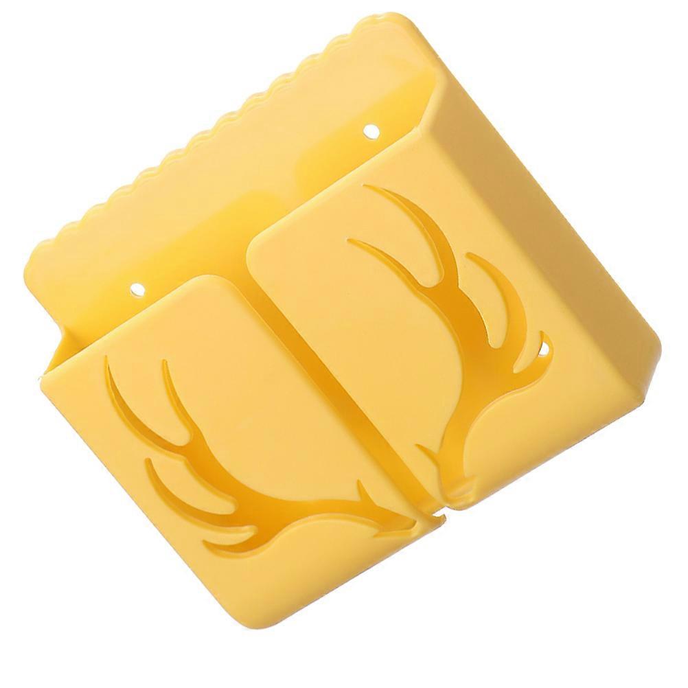 Antler Pattern Remote Controller Storage Box for Storage 1Pcs Durable Yellow Wall Shelf