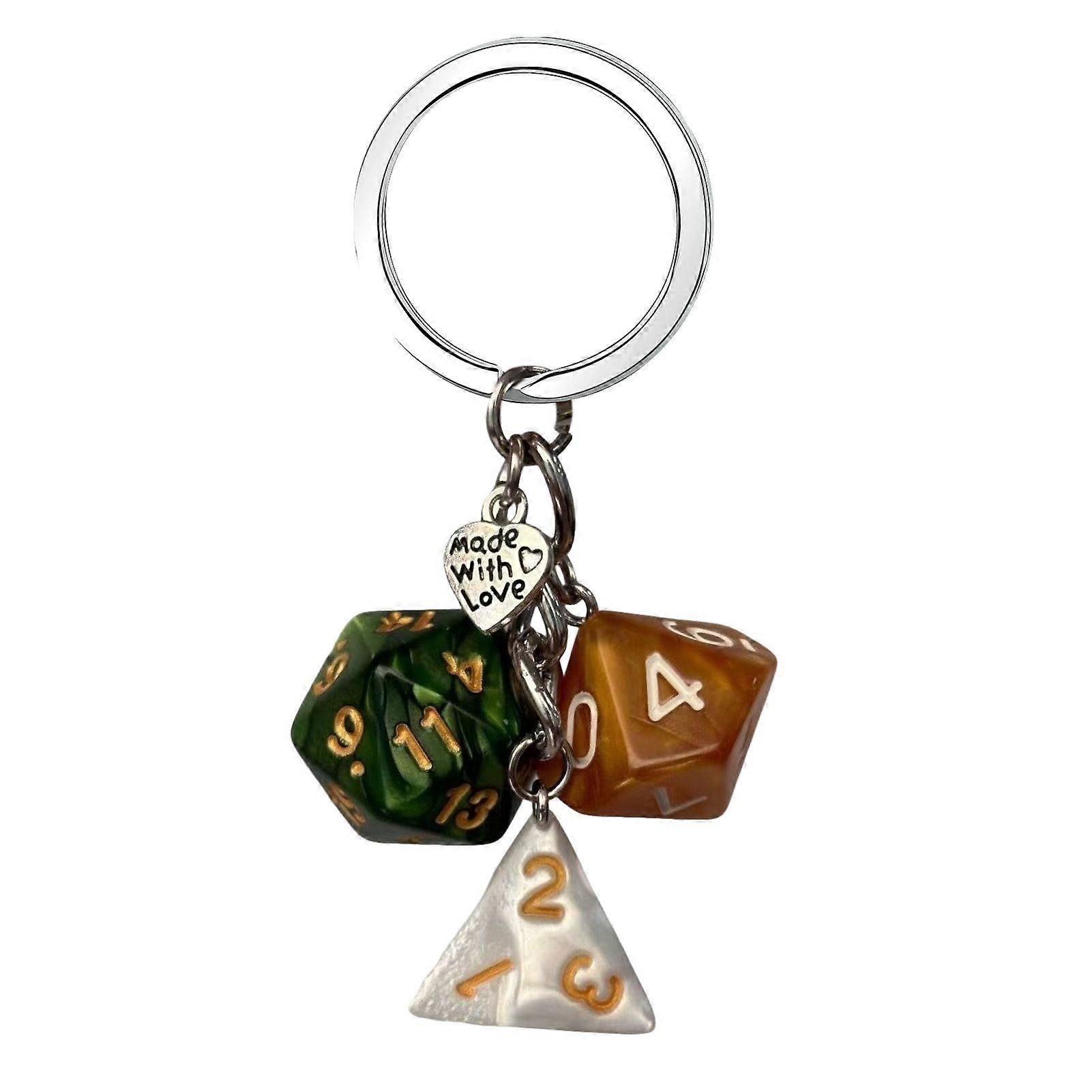 Keychain Pendant Dice Charm Lightweight Portable Acrylic Keychain Phone Bag Keyring Smooth Surface Keychain