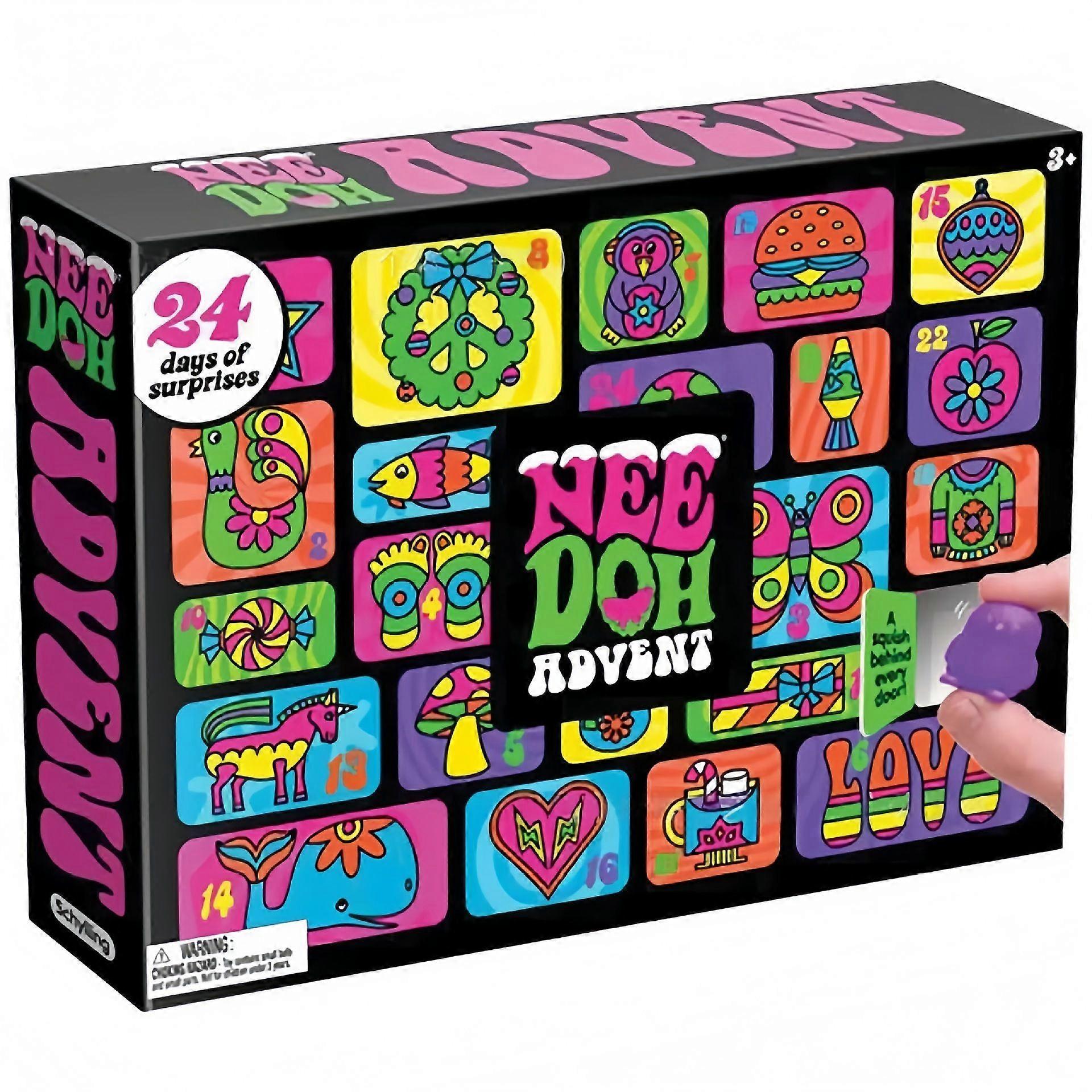 2025 Nee Doh Squishmas Advent Calendar Christmas 24 Days Countdown NeeDoh Squishy Squeeze Toys Xmas Surprise Blind