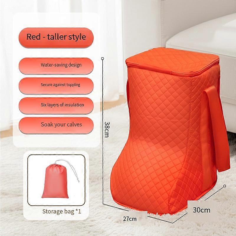 Large Capacity Boot Shaped Foot Bath Tub Folding Double-layer Insulation Foot Soaking Bucket Basin Deepened Foot Spa Soaking Bag