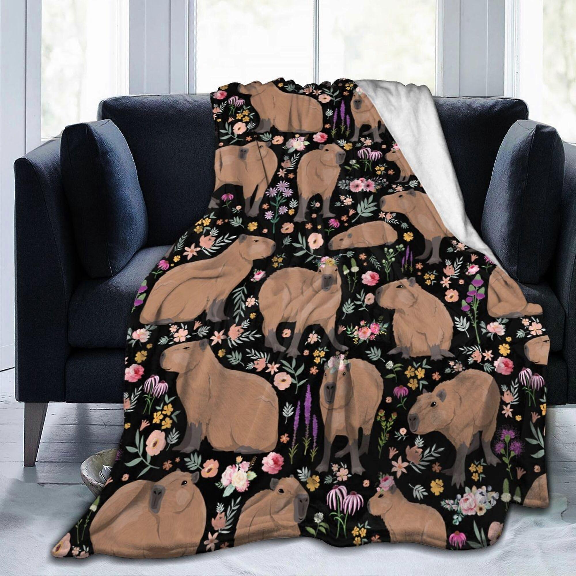 Capybara Blanket Ultra Soft Fleece Throw 40'x50' Warm Plush for Couch Bed Animal Lovers