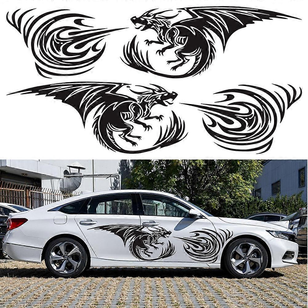 2 PCS/Set D-498 Pterosaur Spitfire Pattern Car Modified Decorative Sticker
