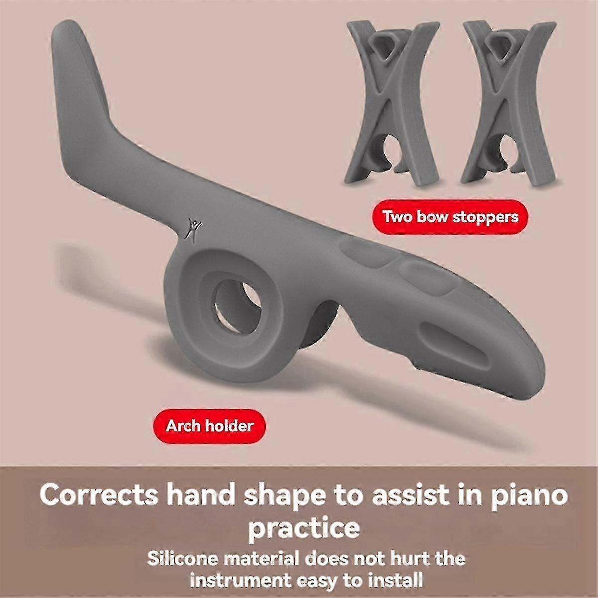 Violin Posture Corrector, Black Silicone Grip for Bow Hold & Finger Position Training