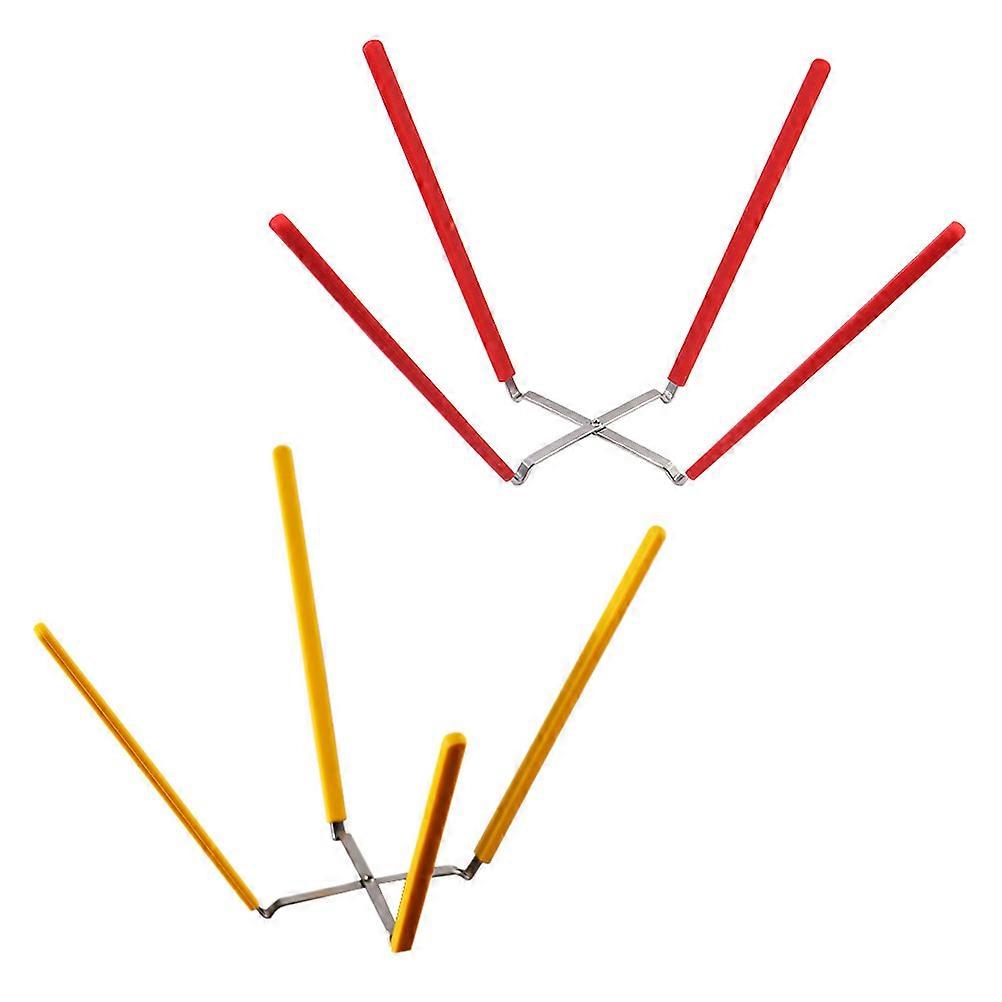 Egg Cake Cooling Rack 2Pcs Foldable Stainless Steel Silicone Stand