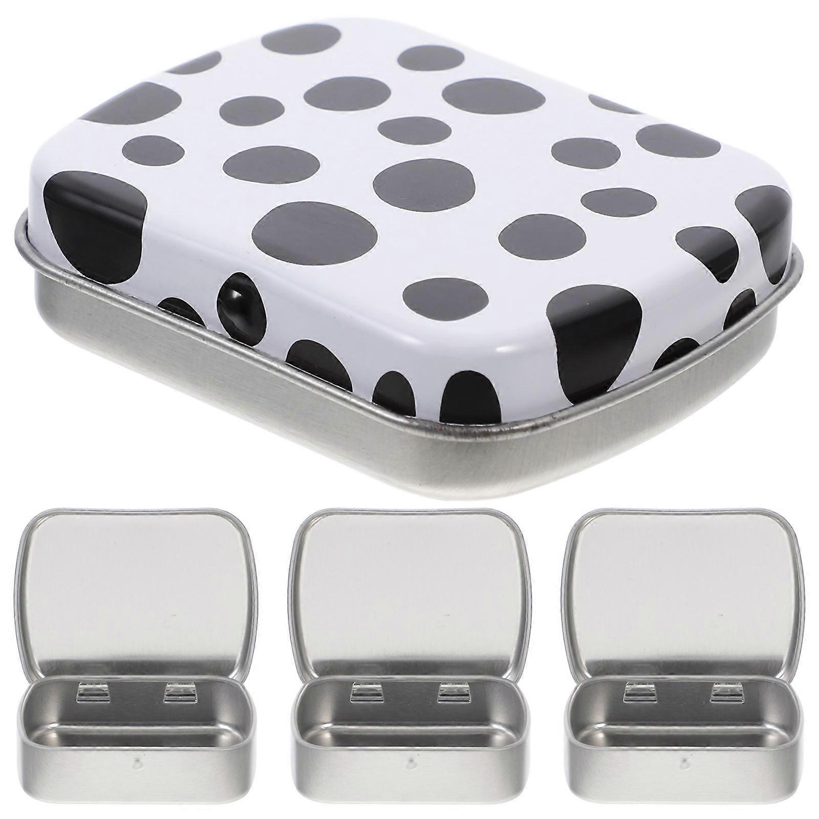 Cow Pattern Tin Box for Storage 4Pcs Multi Color Tinplate Storage Container
