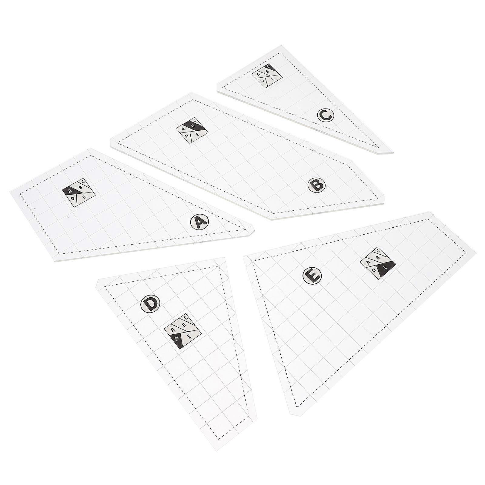 Acrylic Quilting Template Ruler for DIY Quilting 5Pcs Set Transparent