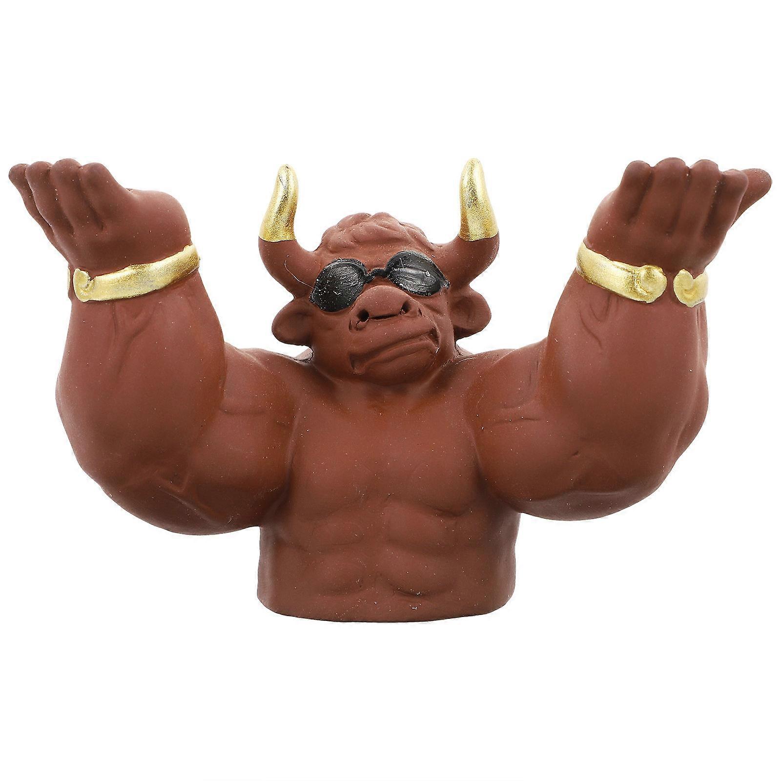 Ceramic Pen Holder for Calligraphy Pen Rack Ox Pattern Design