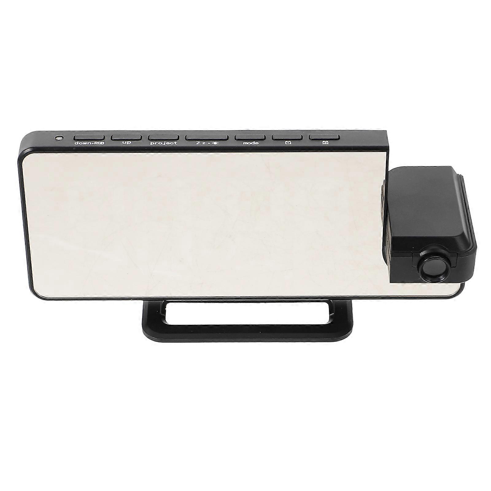 Projection Alarm Clock with LED Mirror Surface for Bedroom Digital