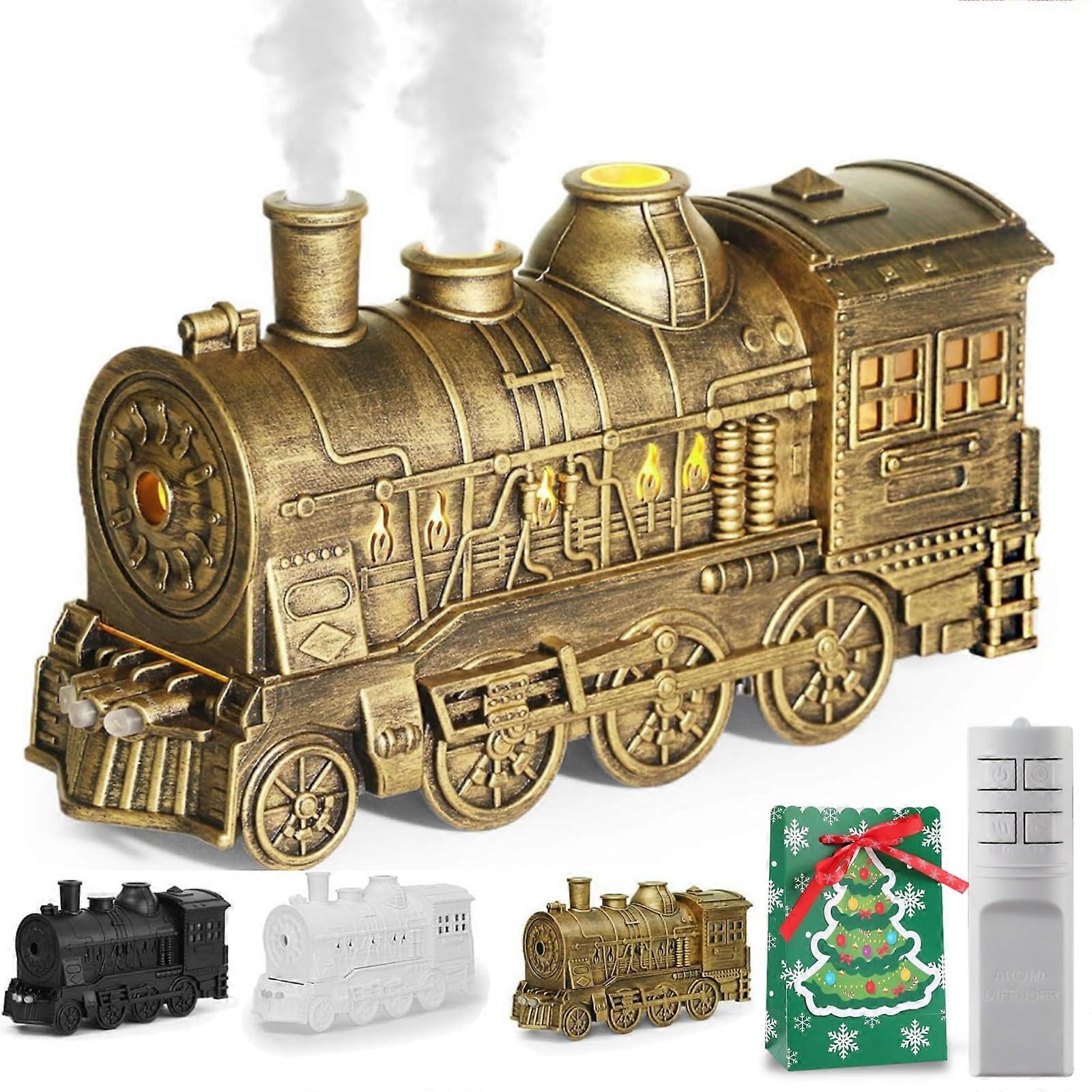 Vintage Train Cool Mist Humidifier and Essential Oil Diffuser, 300ml, Dual Mist, LED, Timer, Copper