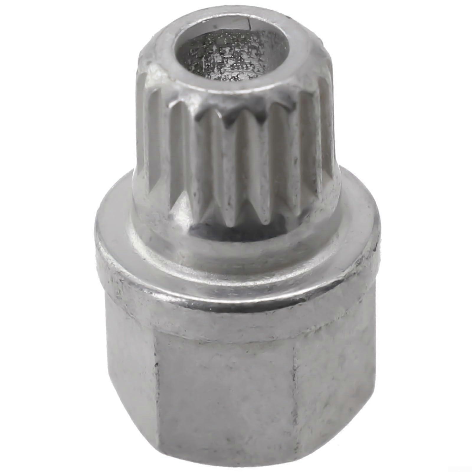 34/18PT Wheel Lock Removal Tool Lug Nut Key, Hardened Steel AntiTheft, Precise Fit Silver