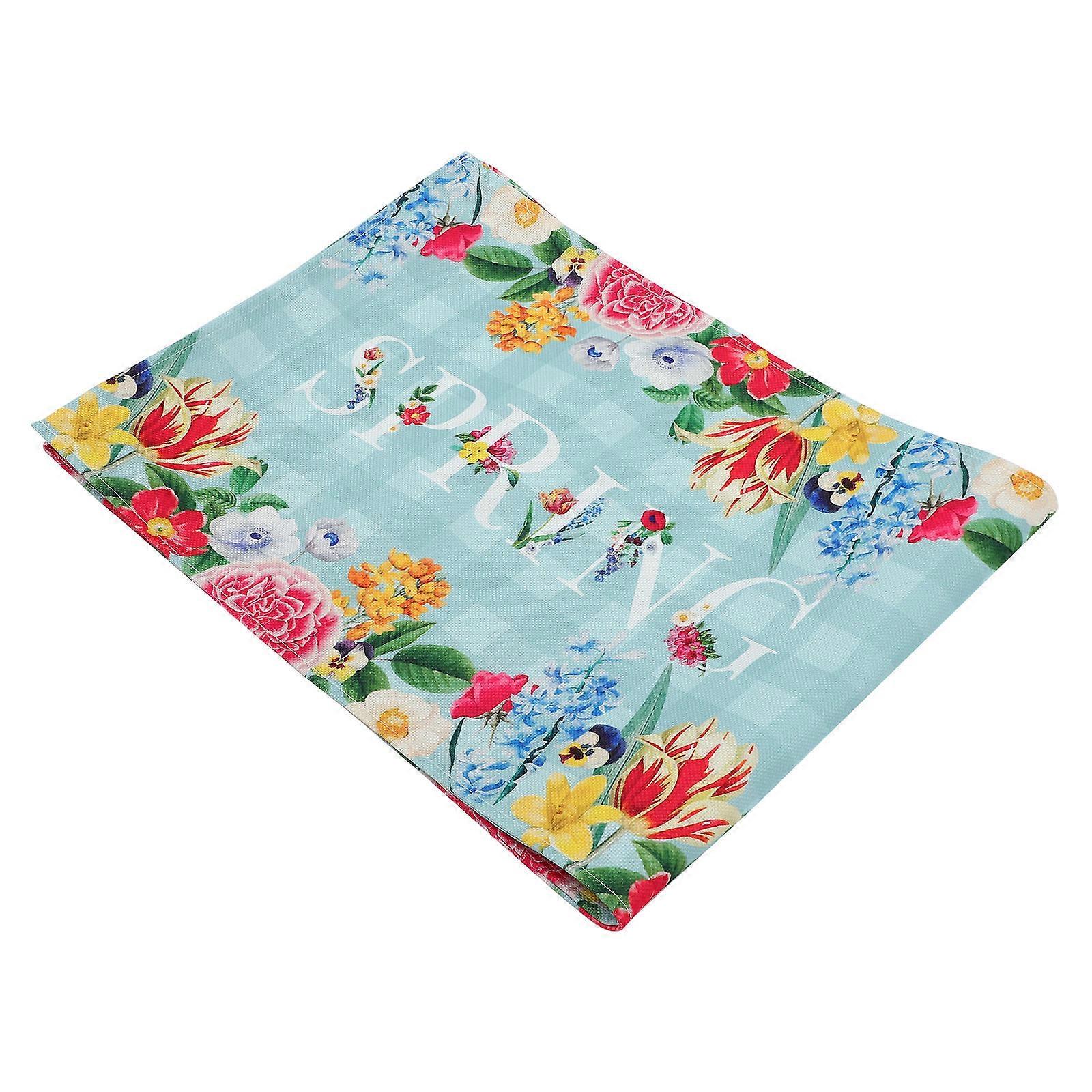 Flower Printing Decorative Table Runner 2Pcs Stylish Tablecloth For Home Festival Decoration Rectangular Chic