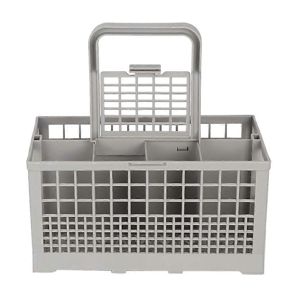 Universal Dishwasher Cutlery Basket Replacement with 7 Compartments and Removable Handle, Grey