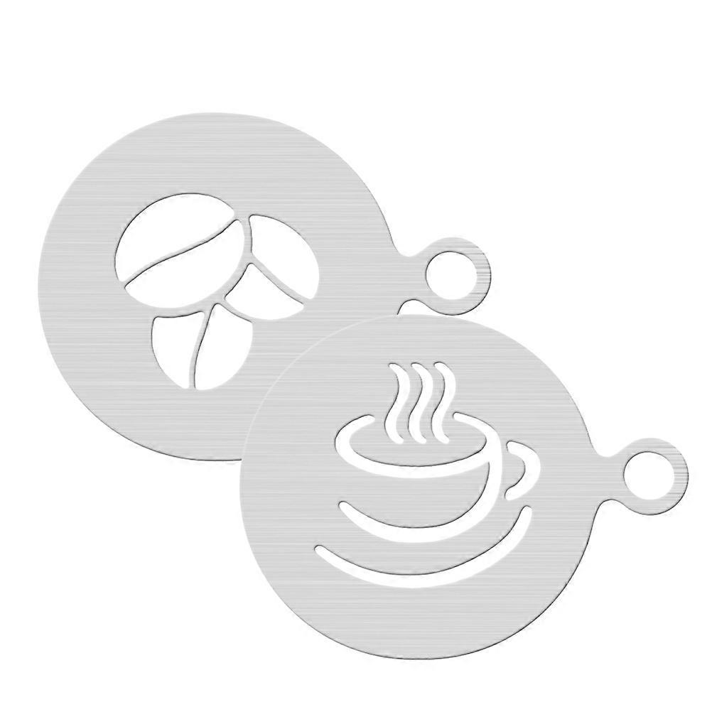 Coffee Stencils Stainless Steel Coffee Stencils for Decorating 2Pcs Set