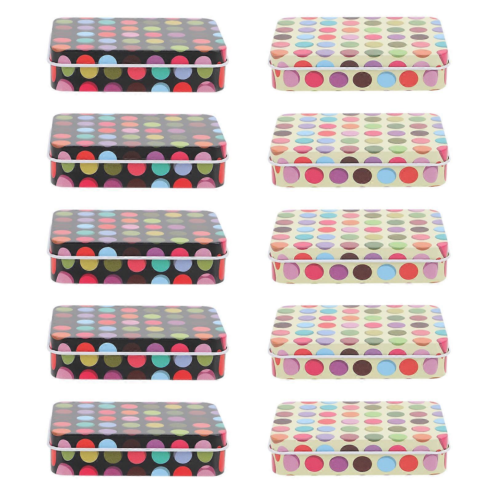 Iron Candy Boxes for Storage 10Pcs Wave Point Biscuit Candy Containers
