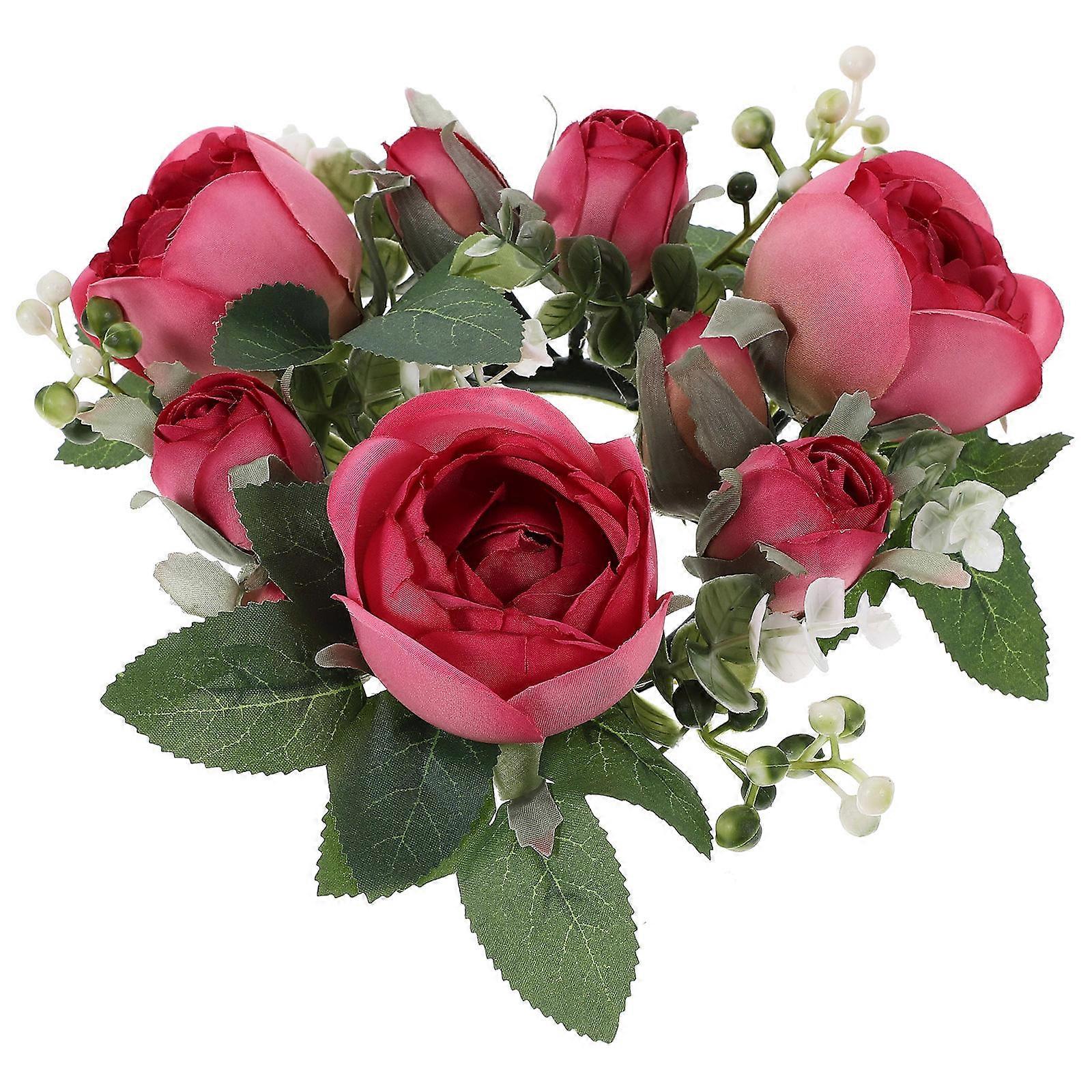 Floral Candle Ring for Wedding Table Centerpiece Decoration