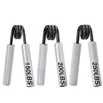 Handgreepversterker (150, 200, 250 lbs), vinger-, pols- en onderarmtrainer, armspiertrainer, voor beginners en professionals, 3-pack 25-26