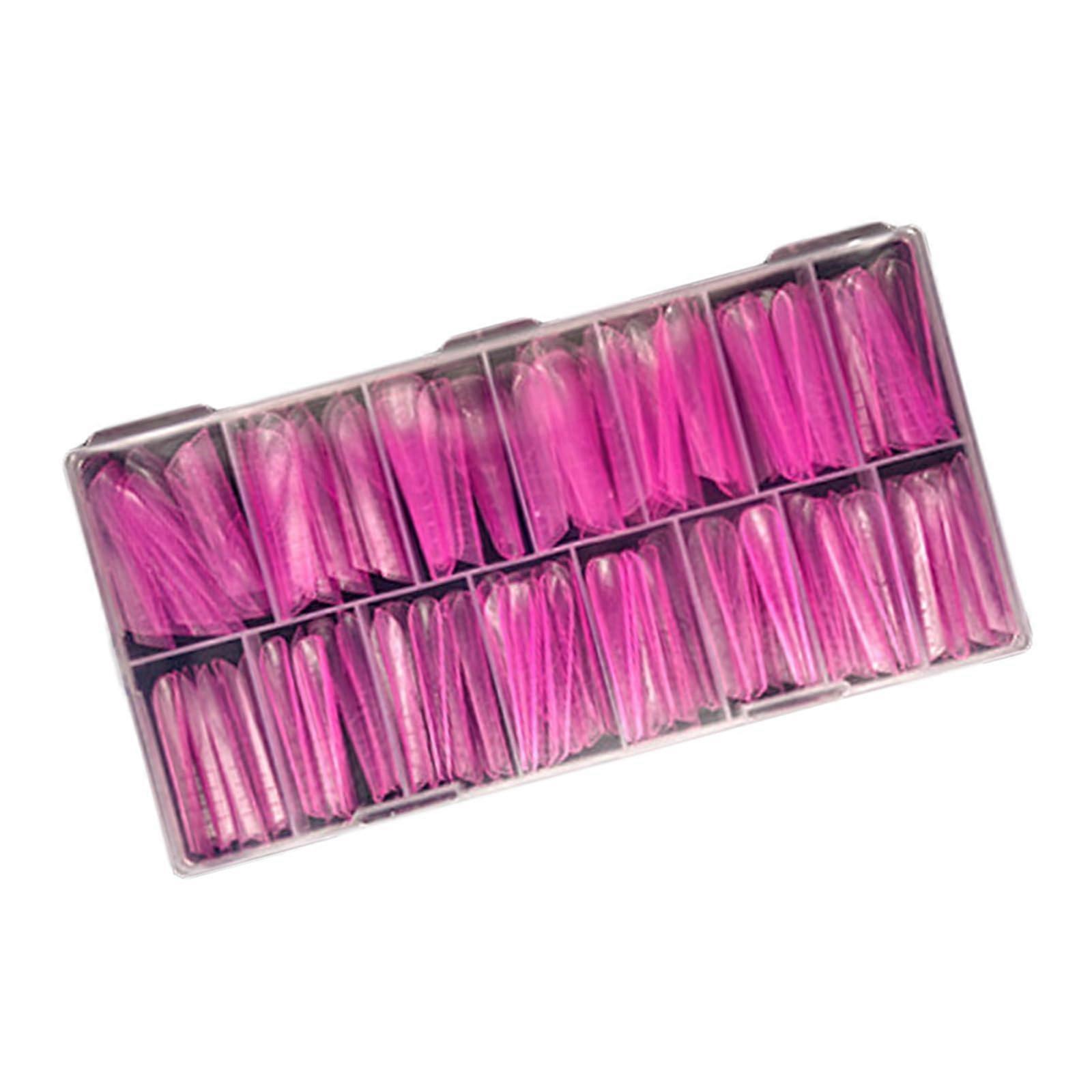 Clear Reusable Dual Nail Forms with Size Scale for Acrylic and Poly Gel Extensions