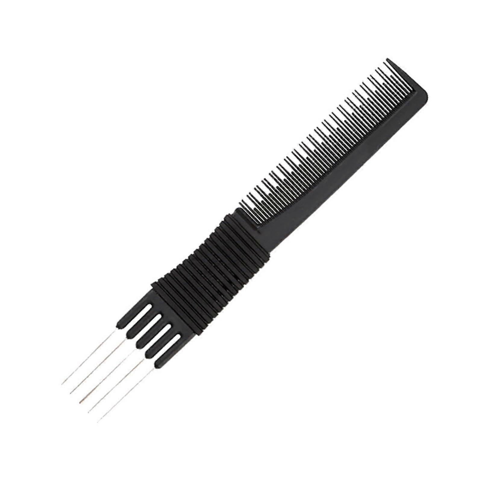 Teasing Comb with Metal Prong for Precise Root Lift and Antistatic Styling Control Black