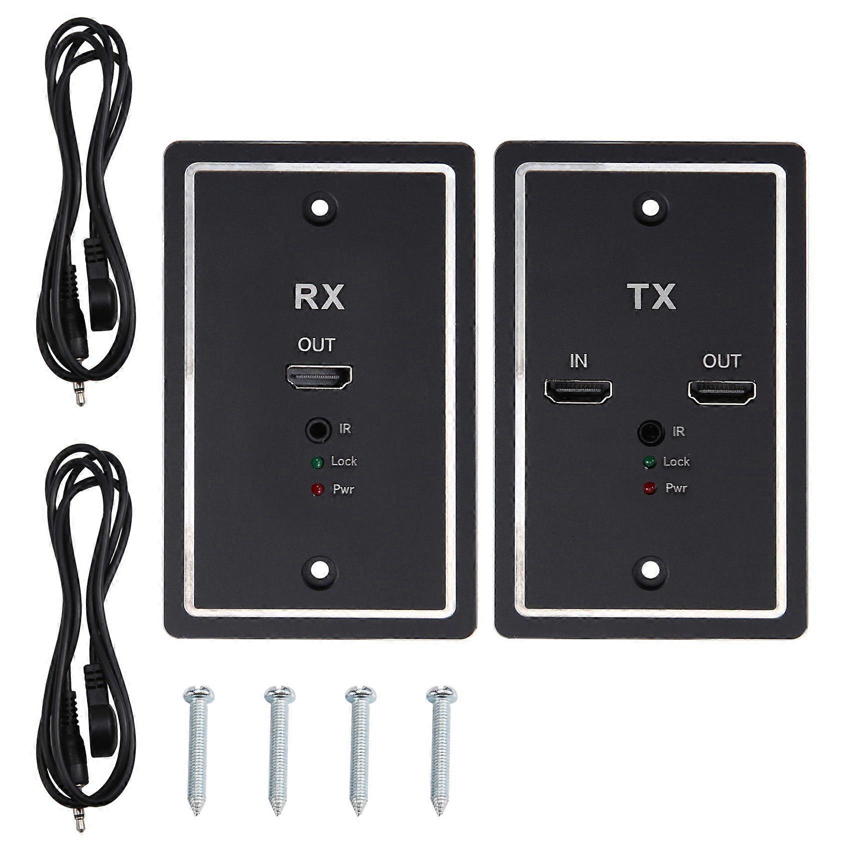 HD Wall Plate Extender HDMI-Compatible Wall Socket Panel Type High-Definition Network Cable Extender 50m 1080P