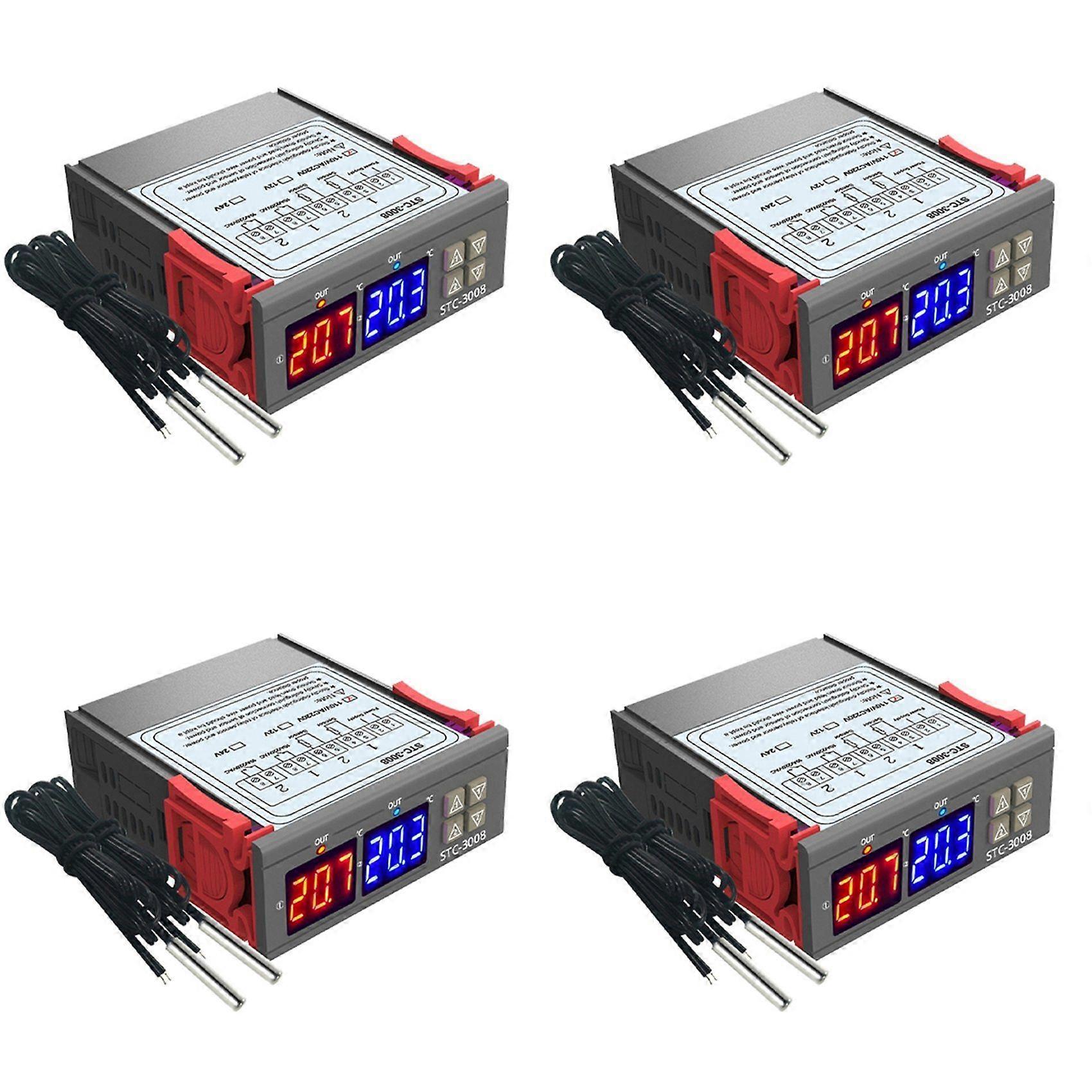 4X Digital Thermostat Temperature Controller STC-3008 Thermometer Sensor Hygrometer AC110-220V
