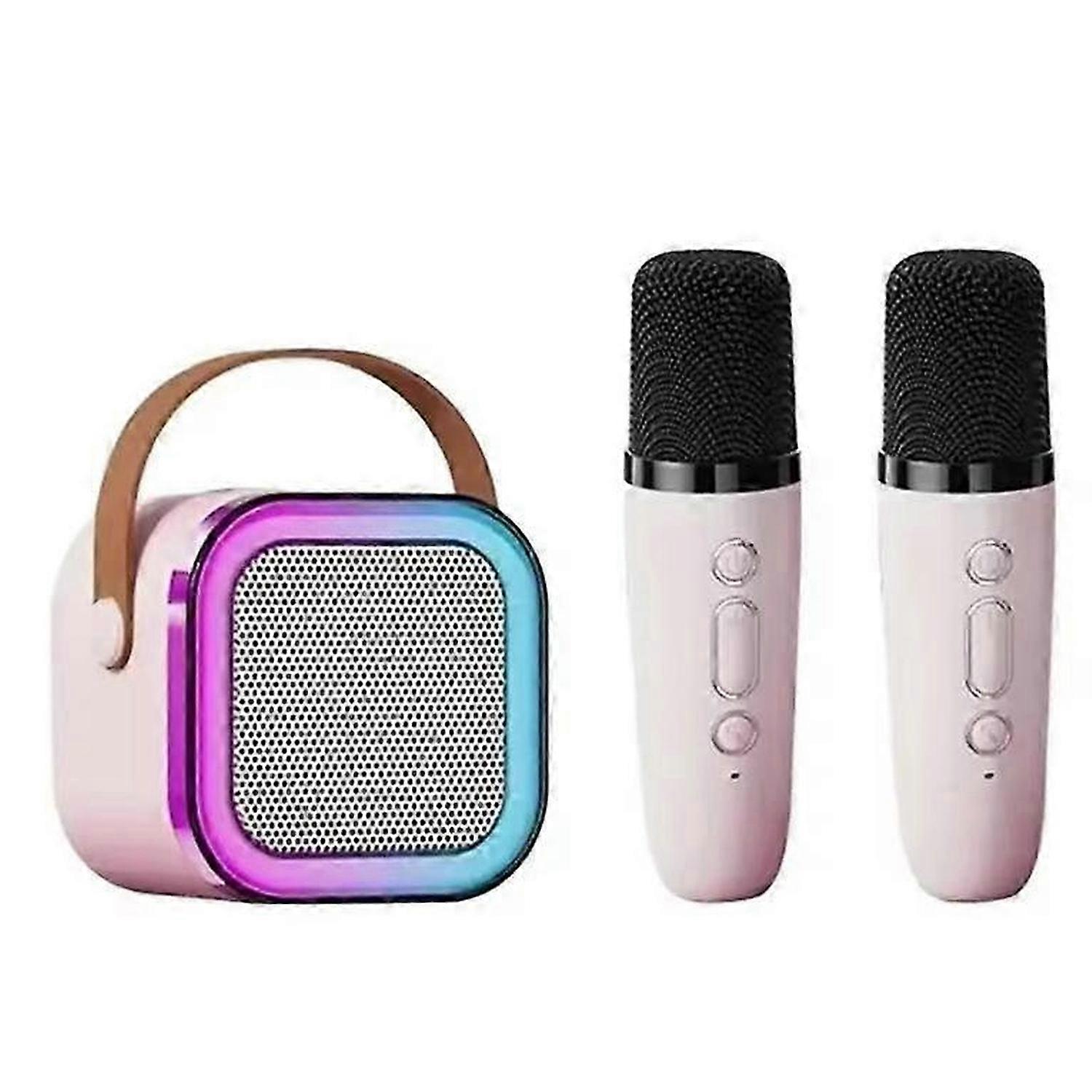 Portable K12 Bluetooth Karaoke Speaker with 2 Wireless Microphones