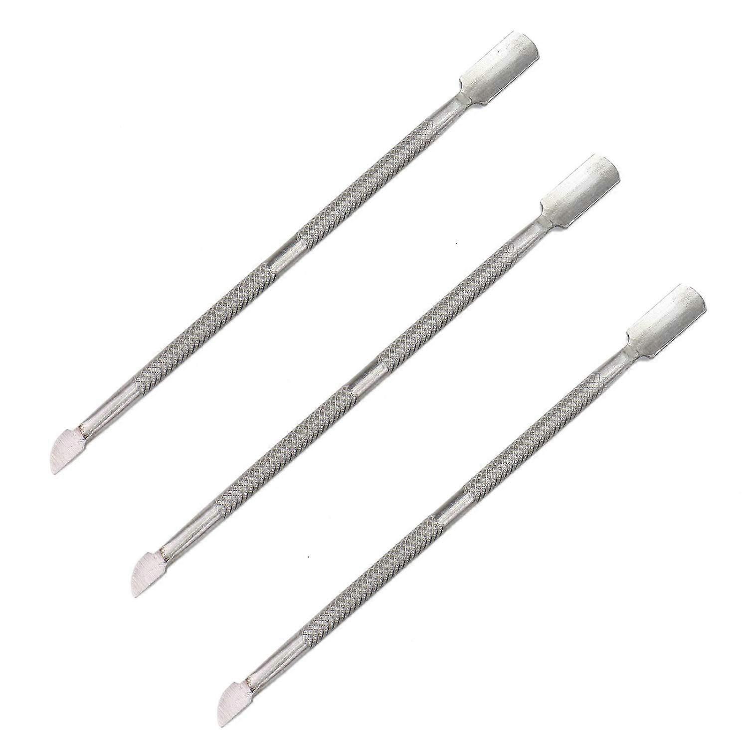 3Pcs Stainless Steel DualSided Cuticle Pusher and Nail Cleaner Set for Precise Control