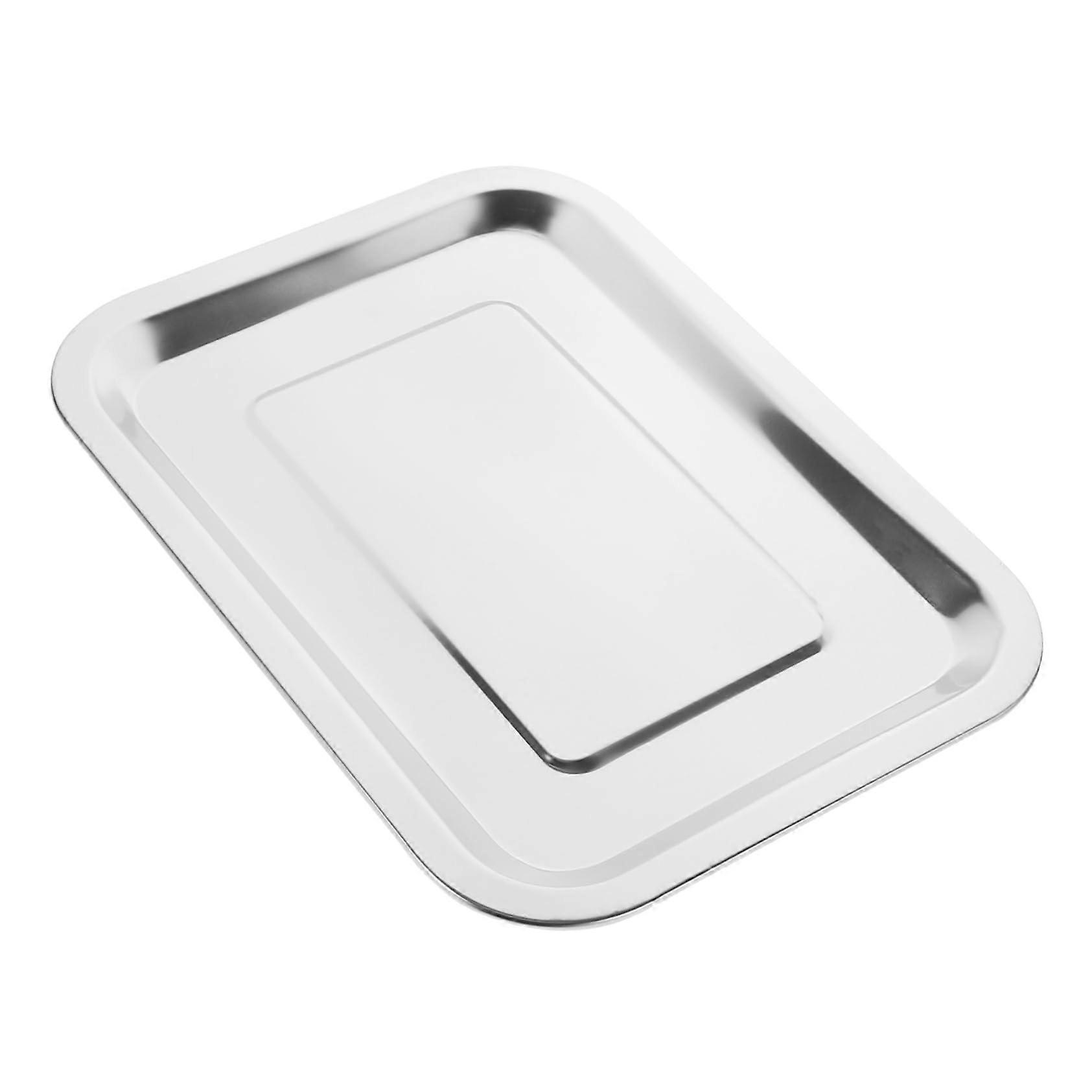 Stainless Steel Baking Pan Oven Tray for Cookies Barbecue Rectangular Kitchen Serving Storage