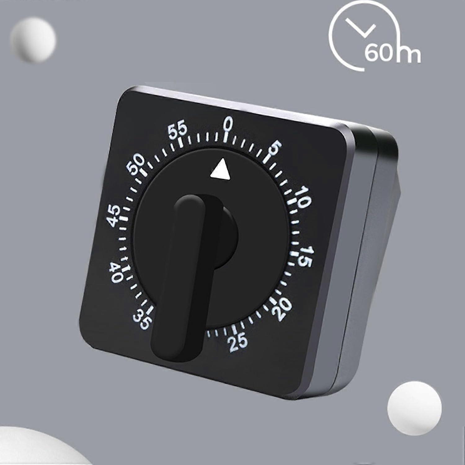 Kitchen Timer with Loud Alarm, Mechanical Battery ABS Design for Cooking and Baking White
