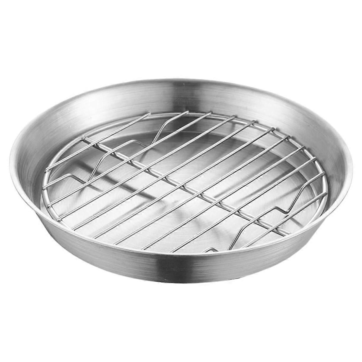 Stainless Steel Round Baking Tray with Rack, RustResistant Cooling Rack for Oven Roasting