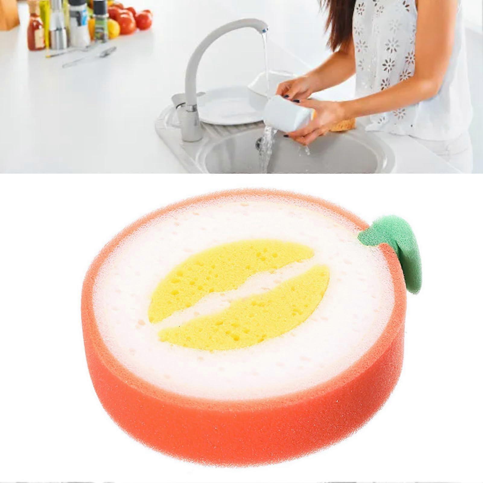 Dish Cleaning Sponge Fruit Shaped NonScratch Thickened Reusable Scrubber for Kitchen and Dishes