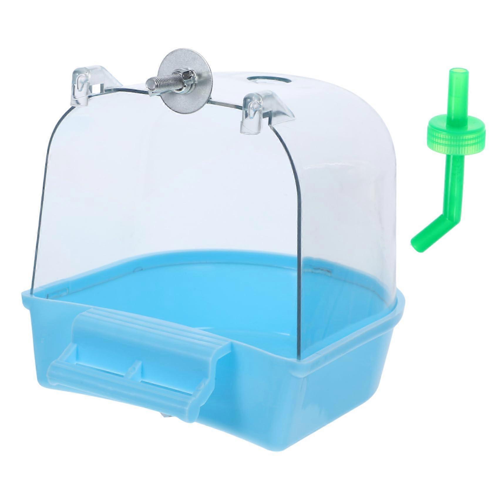 Leakproof Bird Cage Bath for Parakeets Hanging Durable Plastic Bathtub Easy Install Smooth Edges