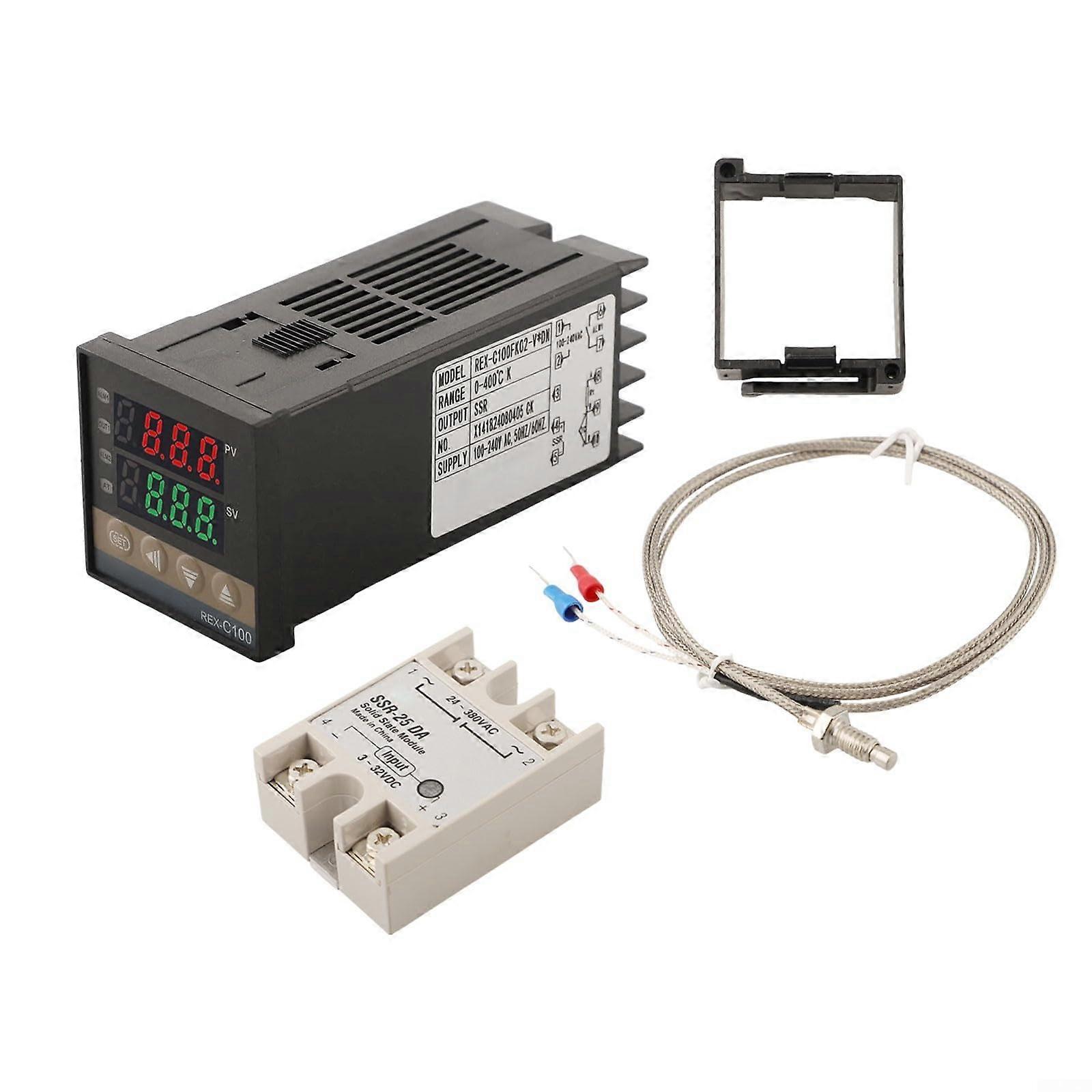 PID Temperature Controller with Alarm Relay Output for SSR Relay, Supports K Type Thermocouple