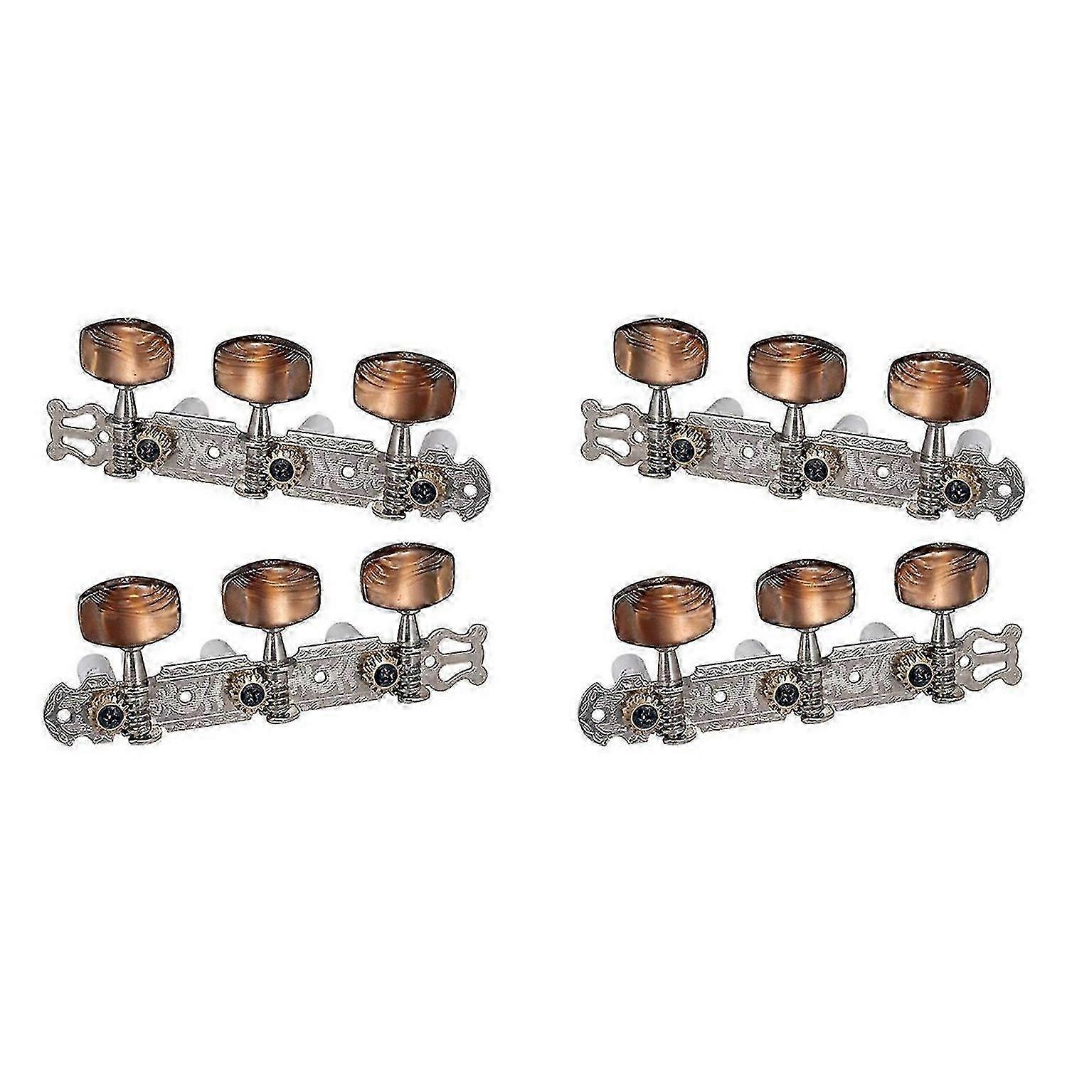 Two 1:15 classic silver guitar tuner knobs