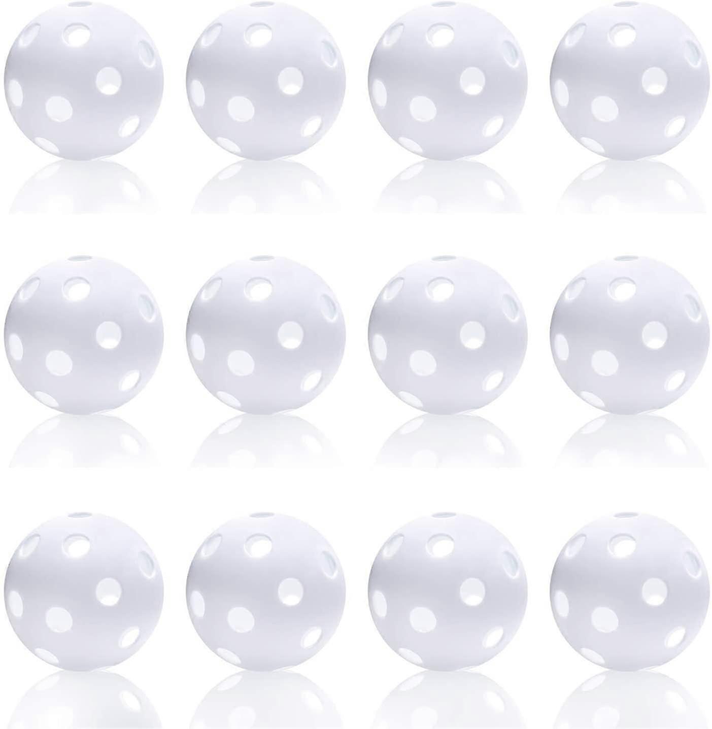 12 Pack Plastic Baseball Practice Balls for Hitting, Indoor Outdoor Lightweight
